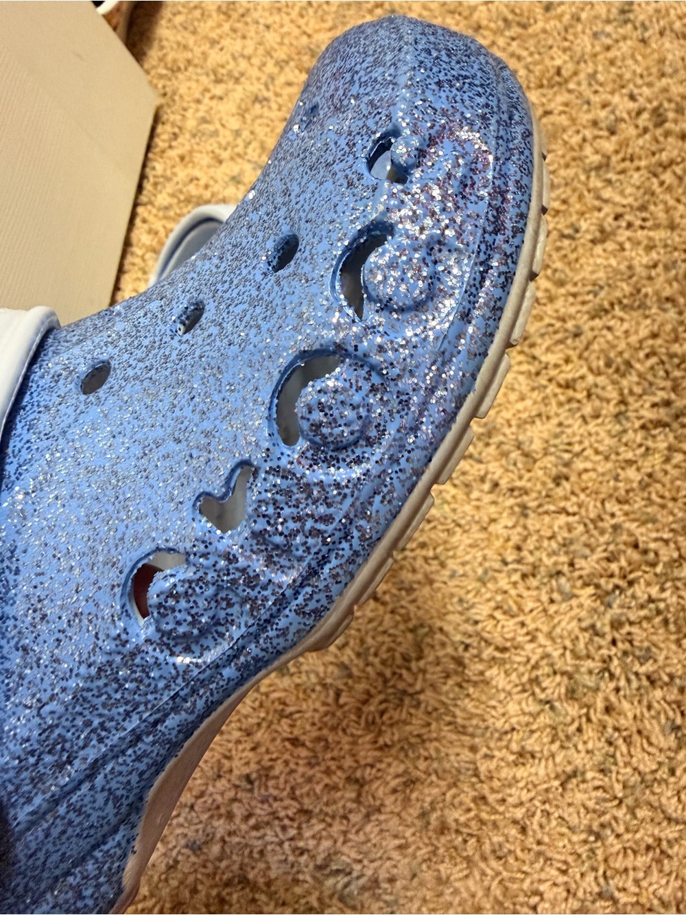 Crocs Classic Glitter Clogs in Light Blue - Picture 5 of 5